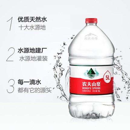 农夫山泉饮用天然水5L*4桶/箱取自中国八大水源地大桶优质天然水图4