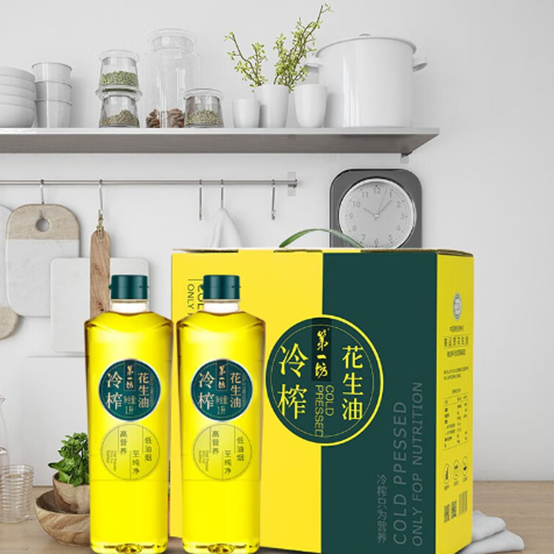 第-坊 冷榨花生油1L*2礼盒包装 粮油 送礼 食用油图1